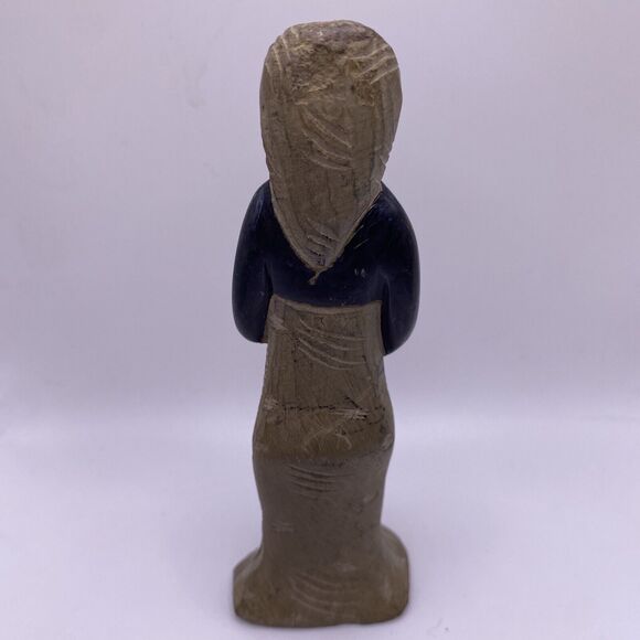 VINTAGE African Shona Stone Sculpture Zimbabwe Woman Holding Twins Child - Picture 4 of 10